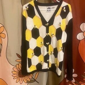 Storybook Knits Honeycomb Bee Cardigan